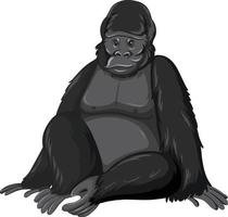 gorilla animale selvatico su sfondo bianco vettore