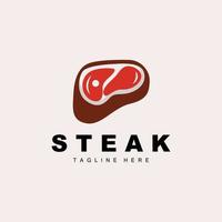 Manzo logo, carne bistecca vettore, griglia cucina disegno, bistecca ristorante marca modello icona vettore