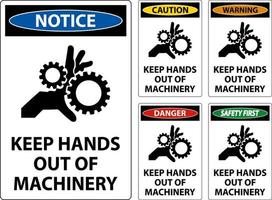 avvertimento cartello mantenere mani su di macchinari vettore
