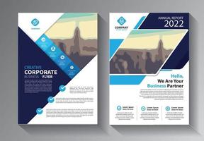 modello di business flyer blu vettore