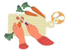 cucinando a casa, salutare verdure piatti vettore