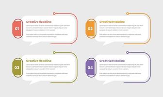 moderno passaggi Infografica testo presentazione modello con Messaggio bolla forma vettore