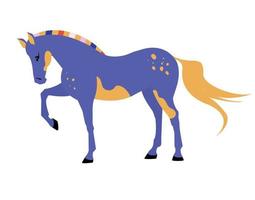 vettore illustrazione di un' in piedi cavallo su un' bianca sfondo. pieno lunghezza colore piatto illustrazione di un' cavallo.