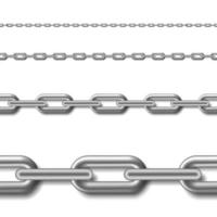 senza soluzione di continuità catena con ombra isolato su bianca sfondo. impostato di metallico catena. vettore