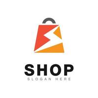 shopping Borsa logo icona design vettore