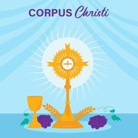 corpus cristo santo settimana celebrazione illustrazione per sociale media inviare e bandiera cristiano evento vettore