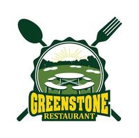 pietra verde ristorante logo illustrazione vettore