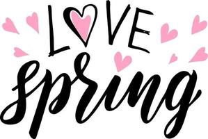 primavera scritta. amore primavera. vettore stagione citazione