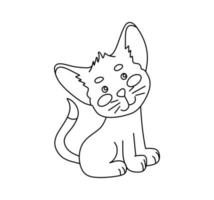 gatto personaggio nero e bianca vettore illustrazione colorazione libro per bambini