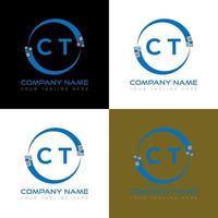 ct lettera logo creativo design. ct unico design. vettore