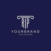 rp logo monogramma con pilastro forma disegni vettore