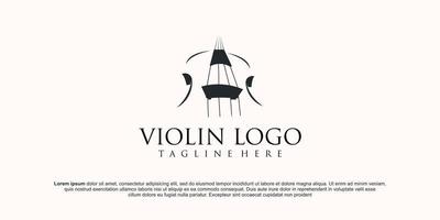 violino orchestra violino musica silhouette logo design vettore icona