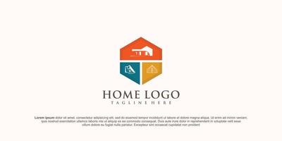 logo immobiliare, logo del costruttore, illustrazione vettoriale del modello di progettazione del colore del logo della costruzione