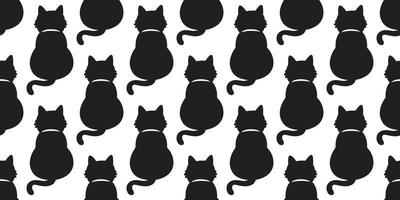 gatto senza soluzione di continuità modello vettore nero gatto isolato sfondo sfondo illustrazione