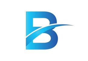 pendenza B lettera logo design con svolazzare, vettore illustrazione
