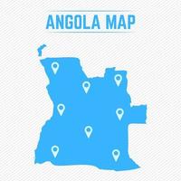 Angola mappa semplice con icone mappa vettore