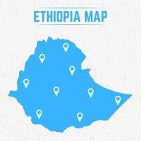 Etiopia semplice mappa con icone mappa vettore