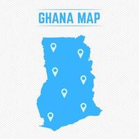 ghana semplice mappa con icone mappa vettore