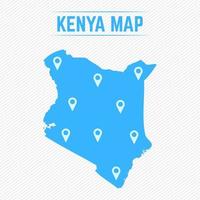 Kenya mappa semplice con icone mappa vettore