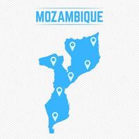 Mozambico mappa semplice con icone mappa vettore