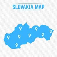 Mappa semplice della Slovacchia con le icone della mappa vettore