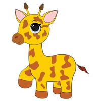 carino cartone animato di moda design poco giraffa con chiuso occhi. africano animale natura vettore illustrazione icona.