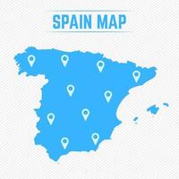 Spagna mappa semplice con icone mappa vettore