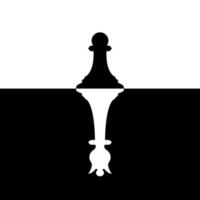 pedine silhouette con Regina ambizione. scacchi concorrenza. successo attività commerciale strategia. vettore illustrazione