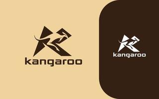 canguro lettera K moderno logo vettore