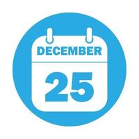 semplice illustrazione del 25 dicembre icona del calendario per le vacanze di Natale vettore