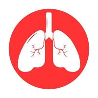 icona umana del polmone, sistema respiratorio sano anatomia dei polmoni piatto icona dell'organo medico vettore