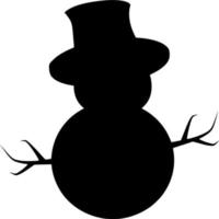 vettore silhouette di pupazzo di neve su bianca sfondo