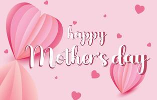 La madre di giorno saluto carta. mamma bandiera vettore con 3d volante cuori rosa papercut. simbolo di amore e manoscritto lettere su rosa sfondo.