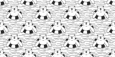 orso senza soluzione di continuità modello vettore polare orso nuoto piscina squillare isolato sfondo sfondo orsacchiotto bianca