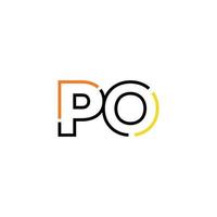 astratto lettera Po logo design con linea connessione per tecnologia e digitale attività commerciale azienda. vettore