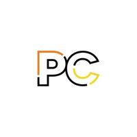 astratto lettera pc logo design con linea connessione per tecnologia e digitale attività commerciale azienda. vettore