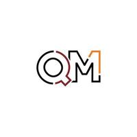 astratto lettera qm logo design con linea connessione per tecnologia e digitale attività commerciale azienda. vettore