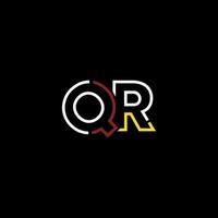 astratto lettera qr logo design con linea connessione per tecnologia e digitale attività commerciale azienda. vettore