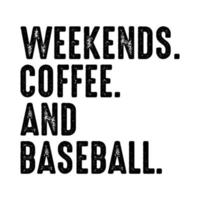 fine settimana caffè e baseball camicia, baseball vettore, baseball camicia Stampa modello vettore