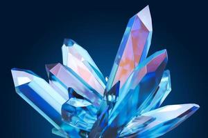 bellissimo blu chiaro cristallo nel 3d illustrazione vettore