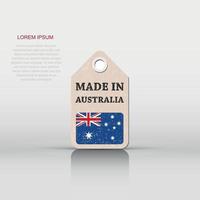 appendere etichetta fatto nel Australia con bandiera. vettore illustrazione