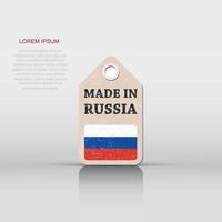 appendere etichetta fatto nel Russia con bandiera. vettore illustrazione