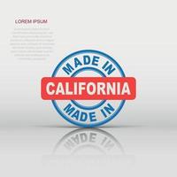 fatto nel California icona nel piatto stile. manufatto illustrazione pittogramma. produrre cartello attività commerciale concetto. vettore