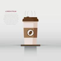 caffè icona nel piatto stile. caffè boccale vettore cartone animato illustrazione pittogramma. bevanda attività commerciale spruzzo effetto.