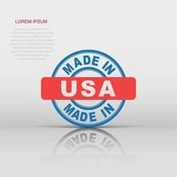 fatto nel Stati Uniti d'America icona nel piatto stile. manufatto illustrazione pittogramma. produrre cartello attività commerciale concetto. vettore