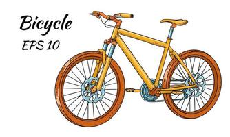 bicicletta. giornata internazionale della bicicletta. bicicletta disegnata in stile cartone animato. vettore