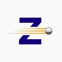 lettera z golf logo design. iniziale hockey sport accademia cartello, club simbolo vettore