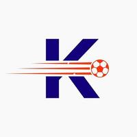 iniziale lettera K calcio calcio logo. calcio club simbolo vettore
