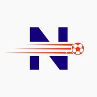 iniziale lettera n calcio calcio logo. calcio club simbolo vettore