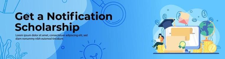 progettazione di banner web di istruzione borsa di studio vettore